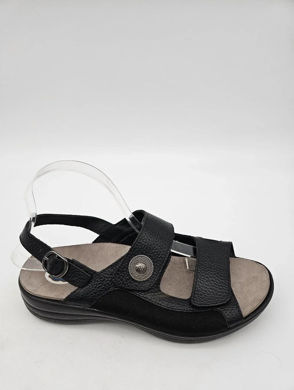 Dr. Comfort Lana Slingback Sandals Diabetic Black Pebbled Leather Womens Size 10
